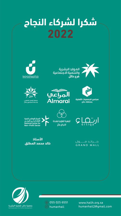شكرا لجميع شركاء النجاح والداعمين لأنشطة الجمعية خلال العام 2022 ...